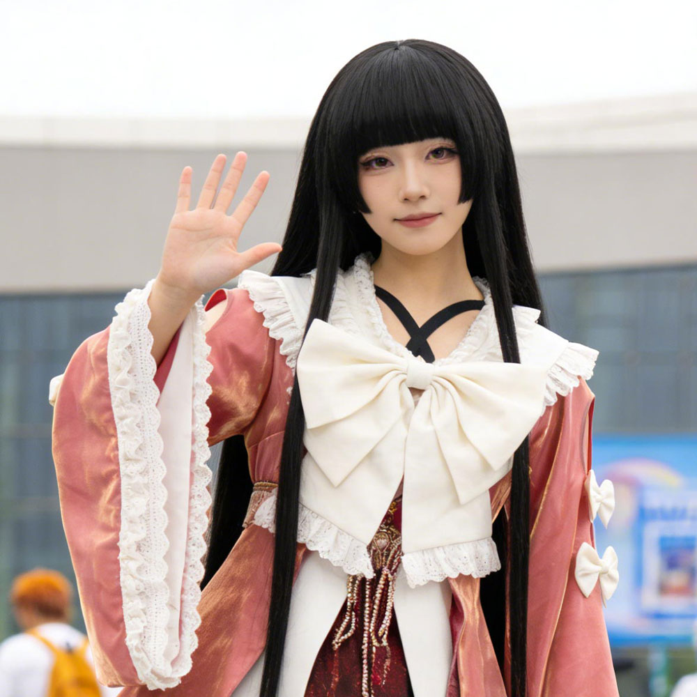 Anime Cosplay Long Black Hair - Peruca de Cosplay Kaguya Houraisan HSIU