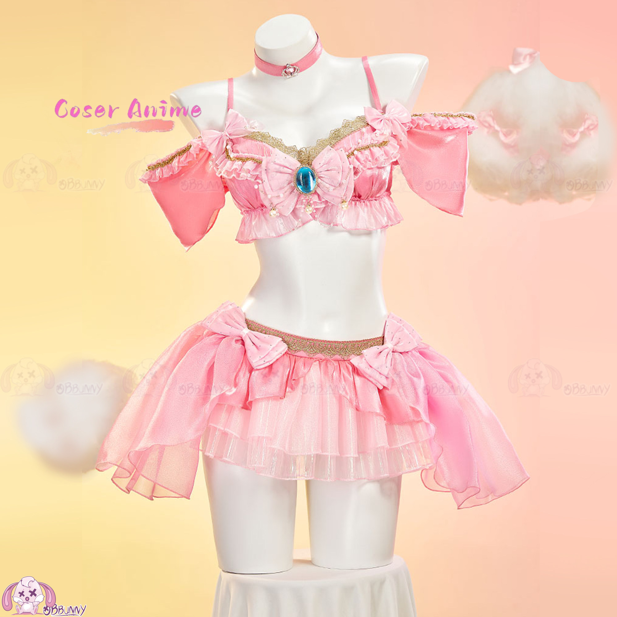 Anime Cosplay Show - Conjunto de Mini Saia Sweet Peach