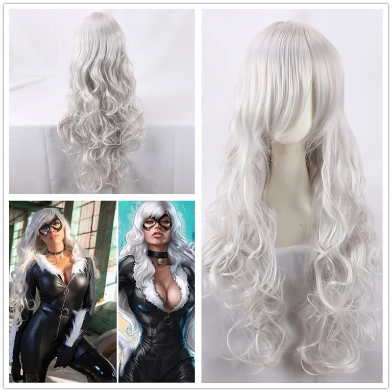 Peruca de Cosplay de Gato Pret - Anime Cosplay Long Black Hair avaliação e preço
