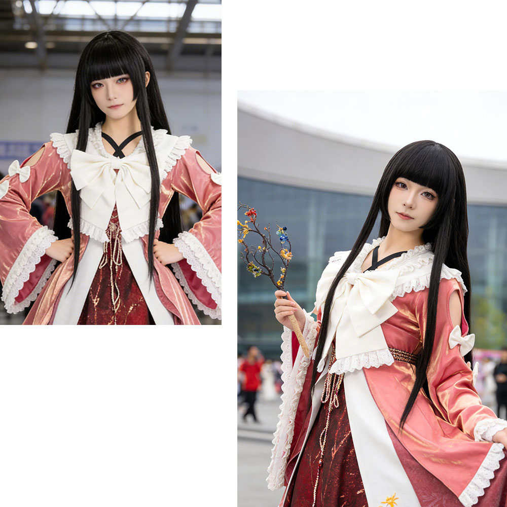 Peruca de Cosplay Kaguya Houra - Anime Cosplay Long Black Hair avaliação e preço