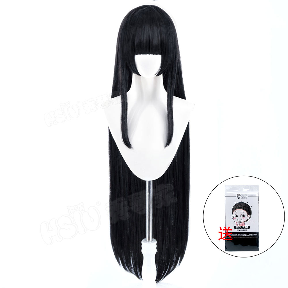 Peruca de Cosplay Kaguya Houra - Anime Cosplay Long Black Hair avaliação e preço