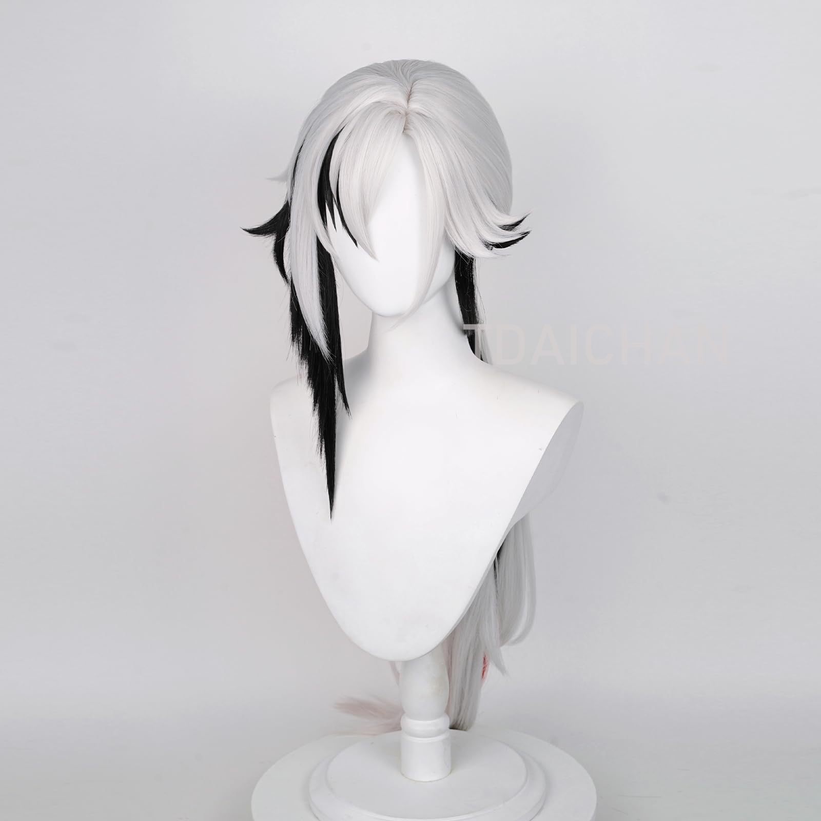 Peruca de Cosplay Arlecchino d - Anime Cosplay Long Black Hair avaliação e preço