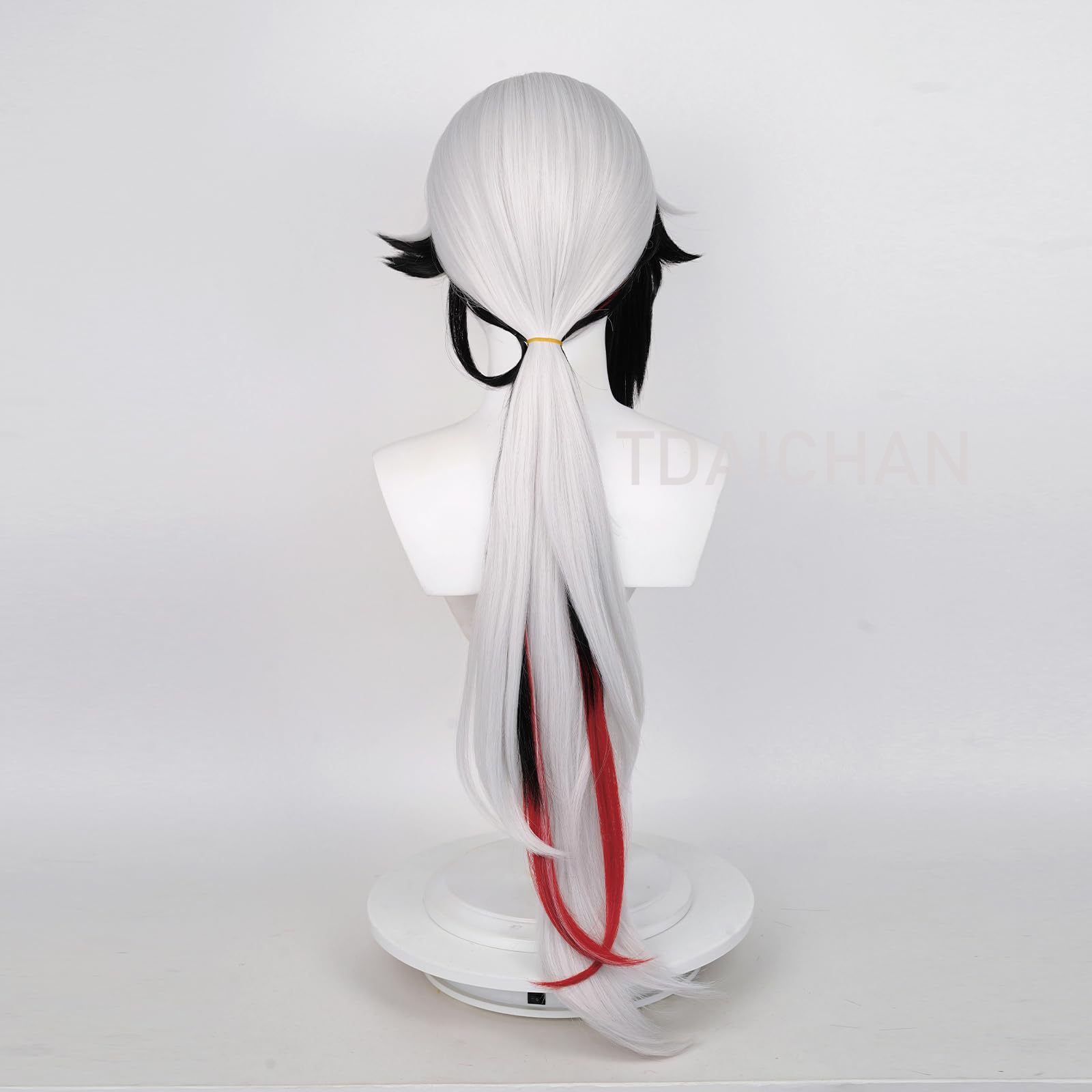 Peruca de Cosplay Arlecchino d - Anime Cosplay Long Black Hair avaliação e preço