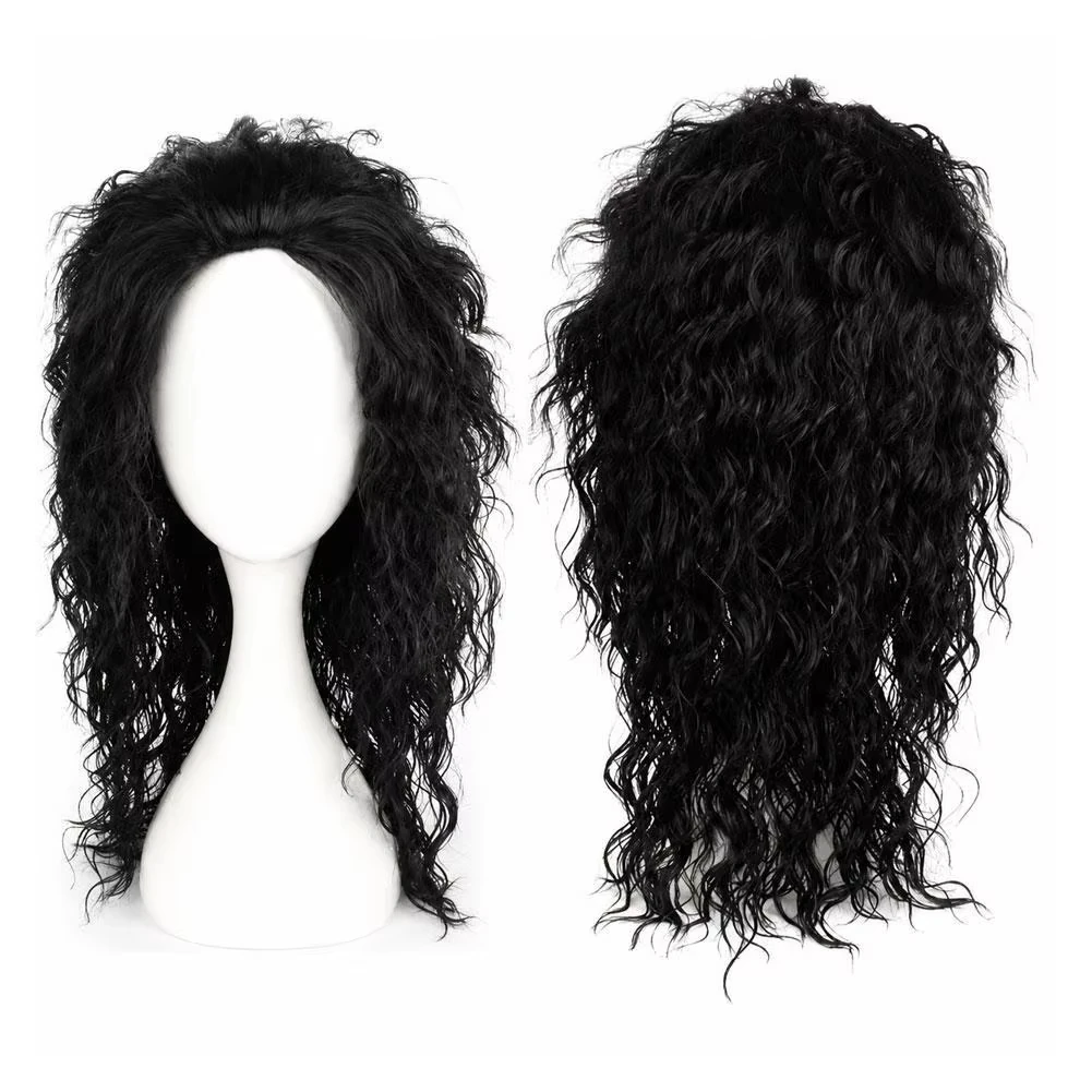 Peruca preta para cosplay de M - Anime Cosplay Long Black Hair avaliação e preço