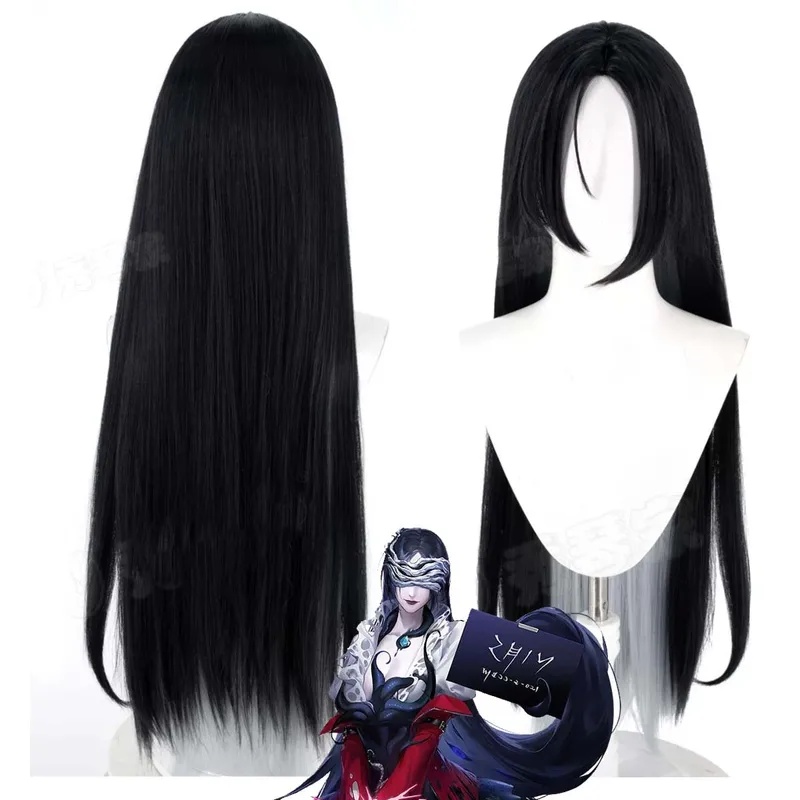 Peruca de Cabelo Sintético Res - Anime Cosplay Long Black Hair avaliação e preço